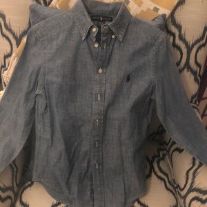 Button Down Boys Shirt, Denim Blue